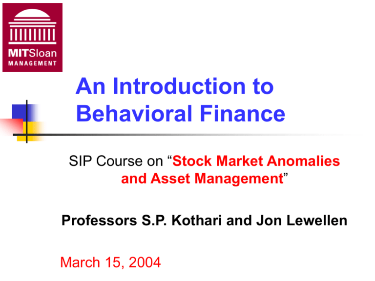behavioral finance dissertation topics