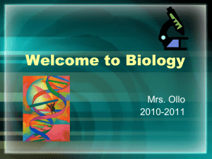 Welcome to Biology - School District of the Chathams