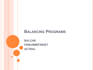 Balancing Programs