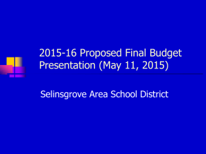 2015-16 Proposed Final Budget Presentation