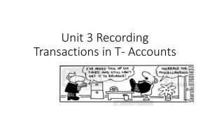 Unit 3 Recording Transations in T