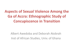 Aspects of Sexual Violence Among the Ga of Accra: Concupiscence