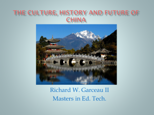 Chinese culture and history with an emphasis on Chinese education