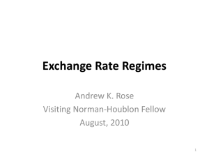 A presentation on Exchange Rate Regimes for the Bank of England