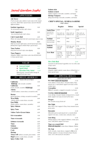 Sushi Menu - Seoul Garden