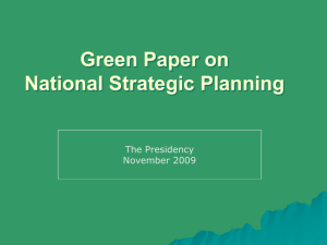 Green Paper on National Strategic Planning