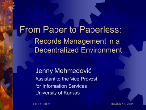 From Paper to Paperless: Records Management in a Decentralized