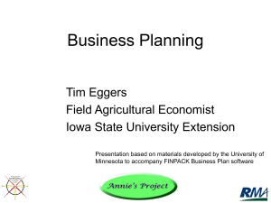 Business Plan Presentation - Iowa State University Extension and