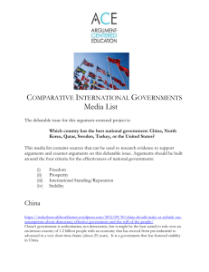 Comparative International Governments - Argument