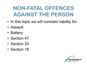 Non-Fatal Offences PowerPoint
