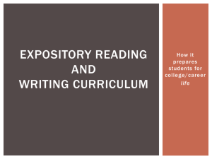 Expository reading and writing curriculum