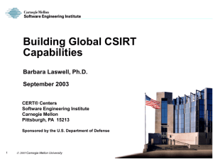 Building CSIRT Capabilities