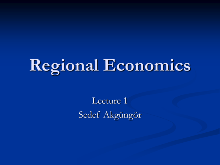 Regional Economics