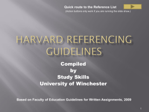 Harvard Referencing for EHSC faculty