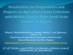 Peculiarities for Progarmmes and Projects on Agricultural Data