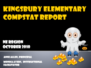 Kingsbury Elementary CompStat Report