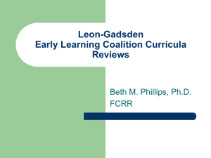Leon Gadsden County Early Learning Coalition Curricula Reviews