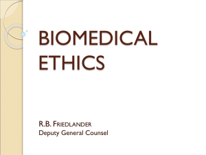 BIOMEDICAL ETHICS