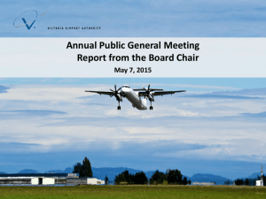Board Chair Presentation - Victoria International Airport