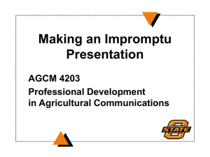 What is an impromptu presentation?