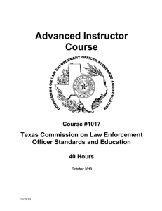 TCOLE Advanced Instructor Course 1017