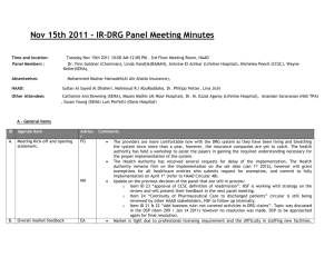 IR-DRG Panel Meeting Minutes