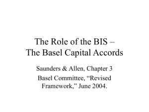 The Role of the BIS – The Basel Capital Accords
