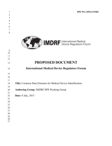 IMDRF Document Template - International Medical Device