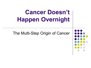 Cancer Doesn't Happen Overnight