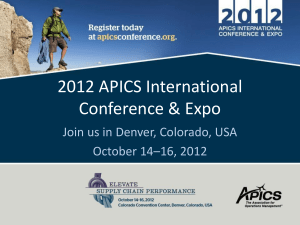 2012 APICS International Conference & Expo