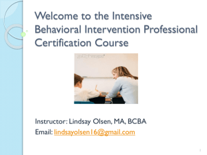 the Intensive Behavioral Intervention