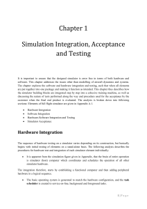Simulation Integration, Acceptance and Testing