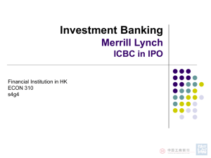 Investment Banking Merrill Lynch ICBC in IPO