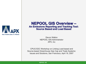 NEPOOL GIS Overview – An Emissions Reporting and Tracking