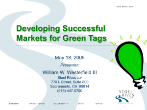 Developing Successful Markets for Green Tags