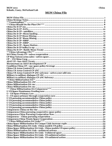 China Militarization DA Impact