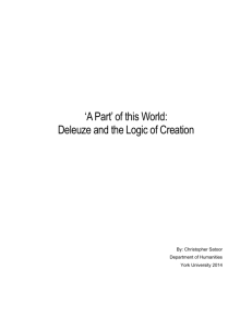 'A-Part'of this World: Deleuze and the Logic of Creation