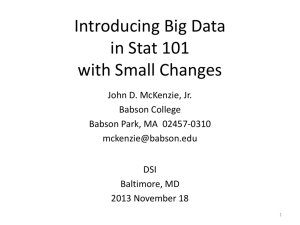 Introducing Big Data into Stat101