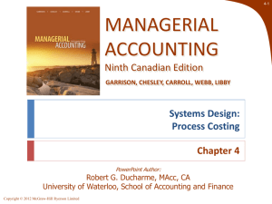 Managerial Accounting, Ninth Canadian Edition (Garrison, Chesley