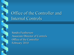 Office of the Controller and Internal Controls