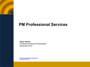 Professional Background - PMProfessional