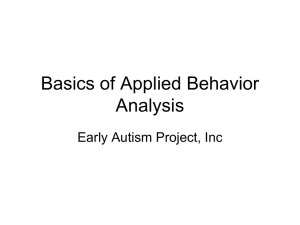 Basics of Applied Behavior Analysis