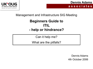 Beginners Guide to ITIL - Dennis Adams Associates