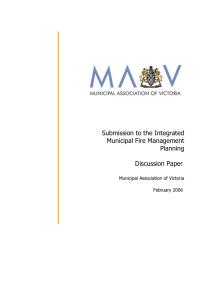 Submission to the Integrated Municipal Fire Management Planning