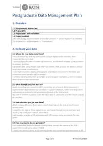 postgraduate data management plan template