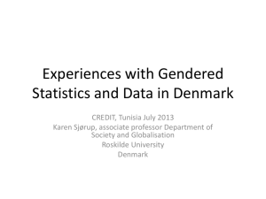 Experiences with gendered statistics and data in Denmark