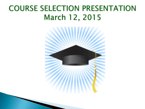 2015 Course Selection Parent Presentation