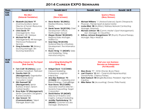 2014 Career EXPO Seminars Room Gorecki 204 A Gorecki 204 C