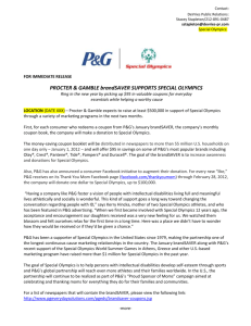 PROCTER & GAMBLE brandSAVER SUPPORTS SPECIAL