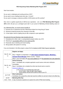 HONG KONG TAIWAN P&G Management Recruitment